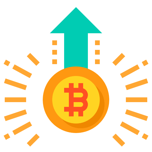 Increase cryptocurrency banking increase icon Increase cryptocurrency banking increase icon