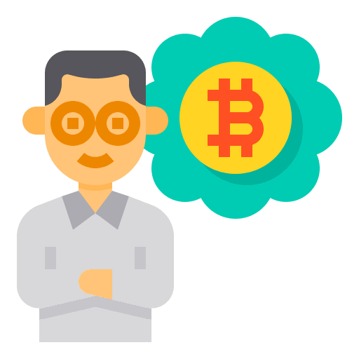 Investment man bitcoin investment icon Investment man bitcoin investment icon