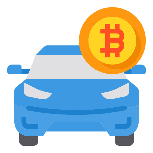 Payment currency car bitcoin icon Payment currency car bitcoin icon