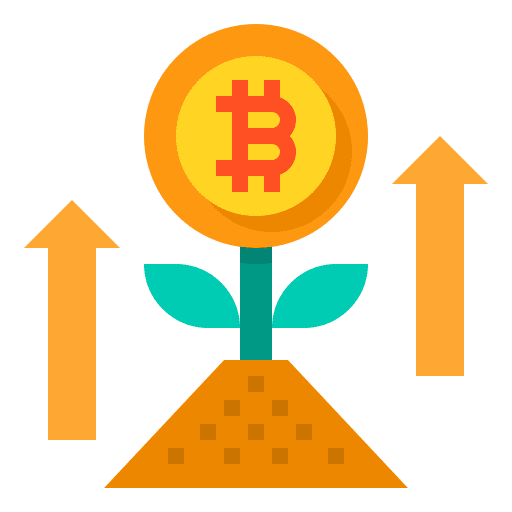 Plant business and finance cryptocurrency banking icon Plant business and finance cryptocurrency banking icon