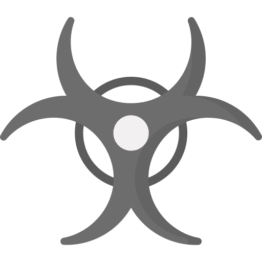 Biohazard dangerous radiation signaling icon