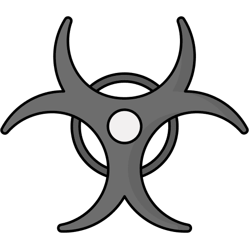 Biohazard radiation contamination signaling icon