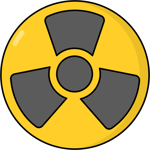 Danger nuclear power shapes and symbols radioactive icon