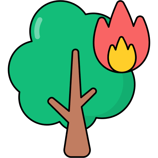 Forest fire ecology and environment forest fire flames icon