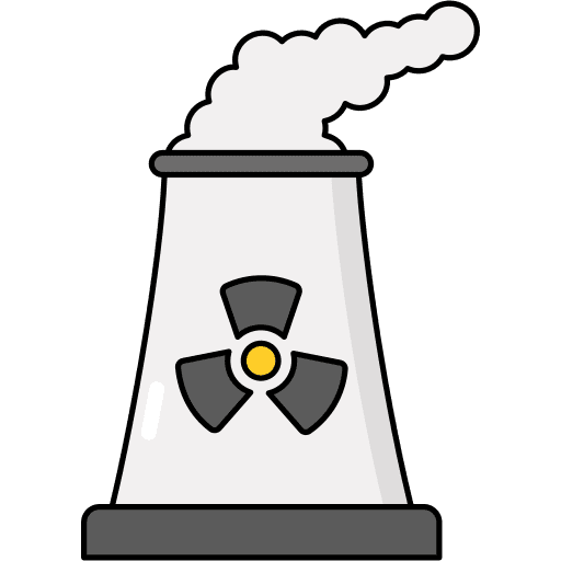 Power station generator nuclear plant ecology icon