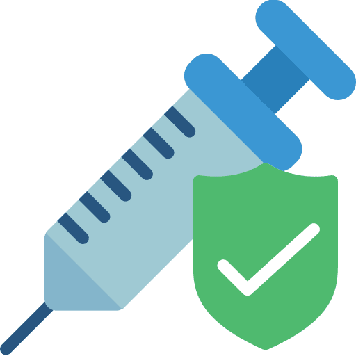 Injection shield secure injection icon