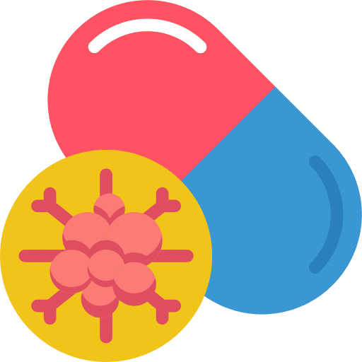 Pill treatment cell drug icon