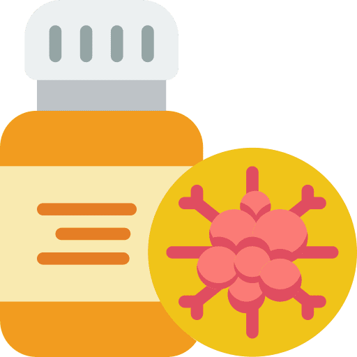 Bottle drug cancer pills icon