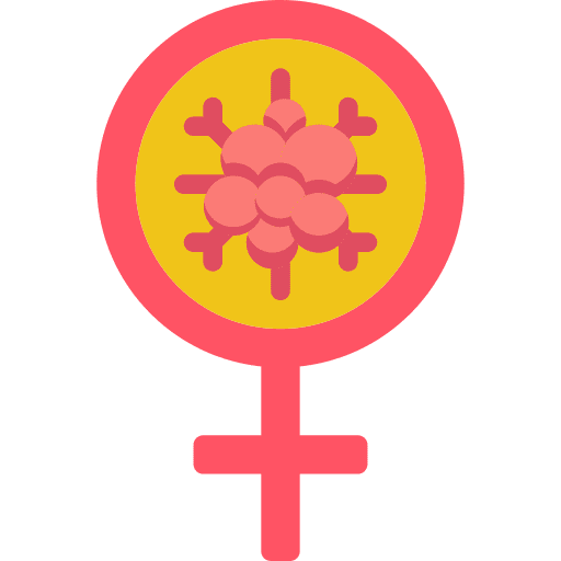 Female cell cancer awareness icon