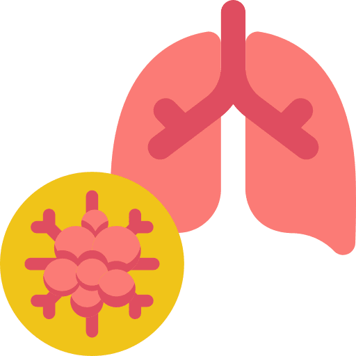 Lungs cell anatomy health icon