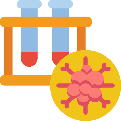 Test tubes cancer education medical research icon