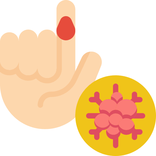 Blood cell hand illness icon