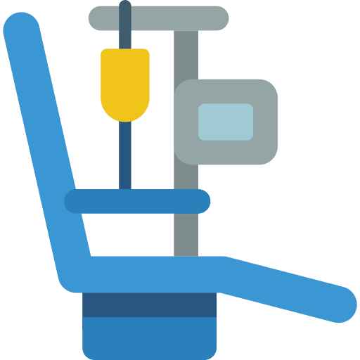 Chair treatment iv bag chemotherapy icon
