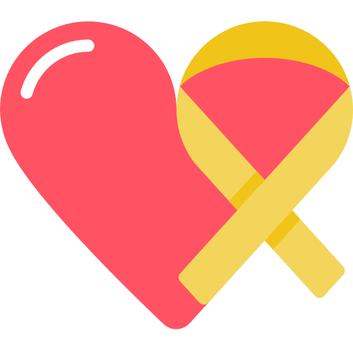 Heart solidarity health ribbon icon