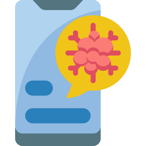 Mobile phone chat cancer healthcare and medical icon