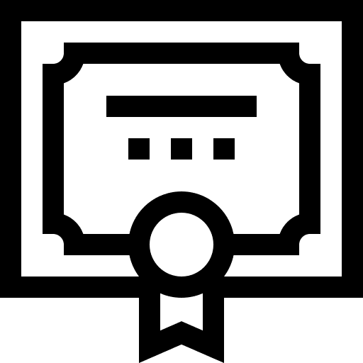 Certificate patent education files and folders icon