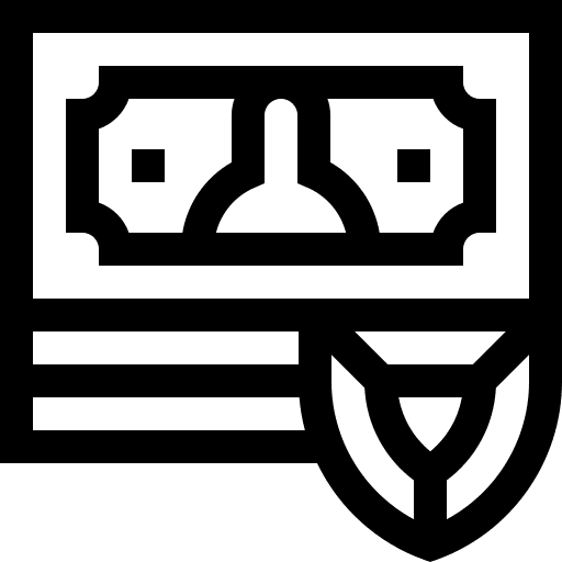Financial secure protection shield icon