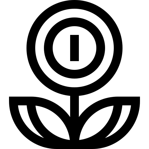 Growth saving money growing plant icon