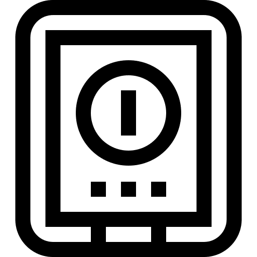 Tablet online banking coin bank icon