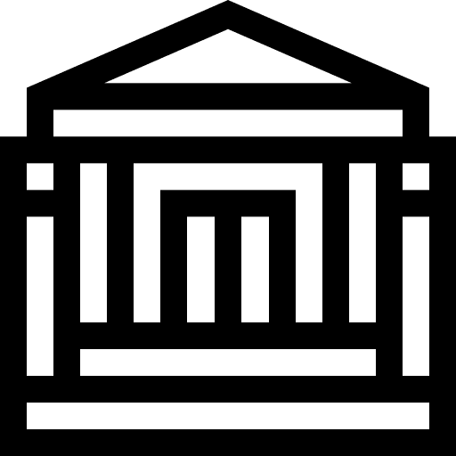 Bank finance museum building icon