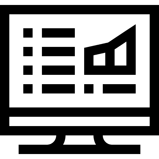 Stocks increase data analytics computer icon
