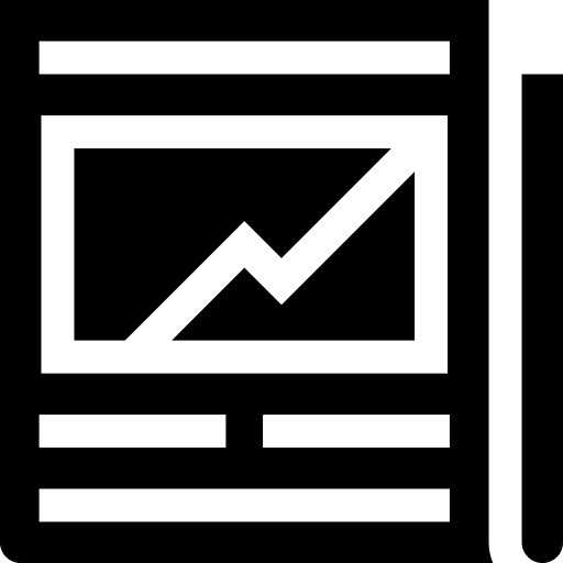 Financial newsletter analysis news report icon