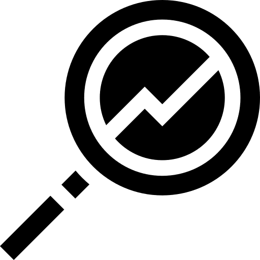 Research market analysis loupe analysis icon