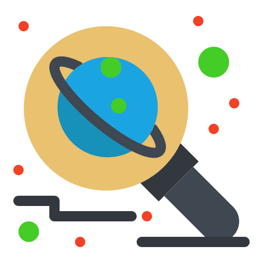 Astronomy planet scientist discovery icon