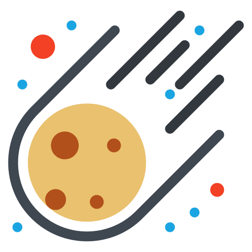 Meteorite collision comet asteroid icon