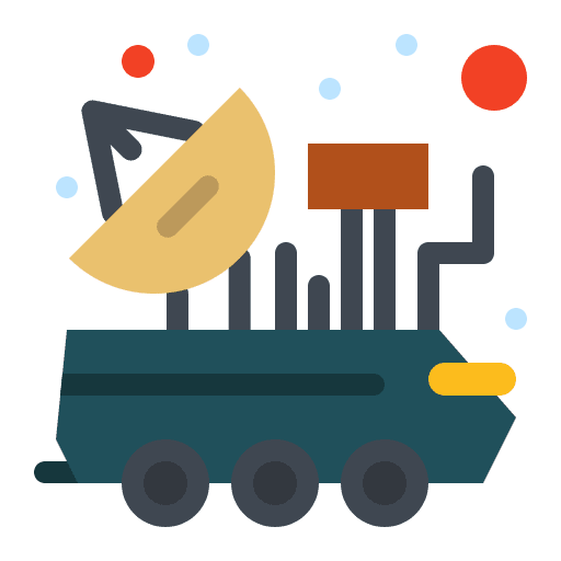 Satellite vehicle space car communications icon