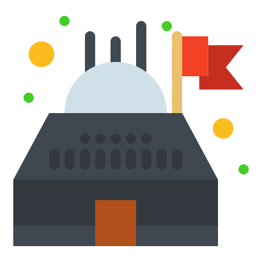 Planetarium observation dome telescope icon Planetarium observation dome telescope icon