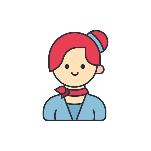 Air hostess stewardess occupation professions and jobs icon