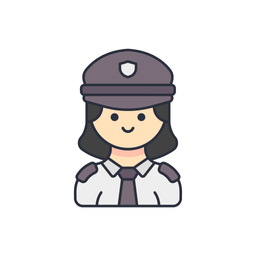 Police woman profile profession icon Police woman profile profession icon