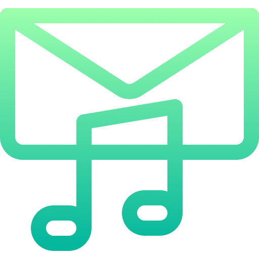 Mail music note mail message icon Mail music note mail message icon