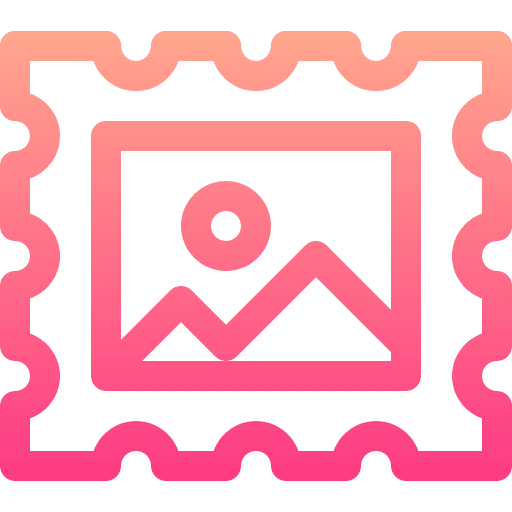 Postage stamp seal postcard communications icon