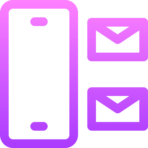 Smartphone send mail communications icon Smartphone send mail communications icon