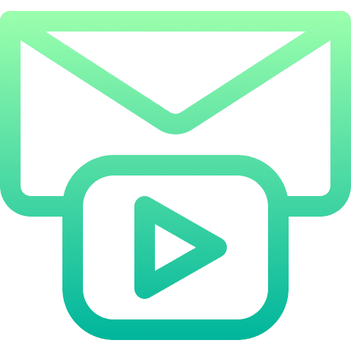 Video message play button envelope multimedia icon Video message play button envelope multimedia icon