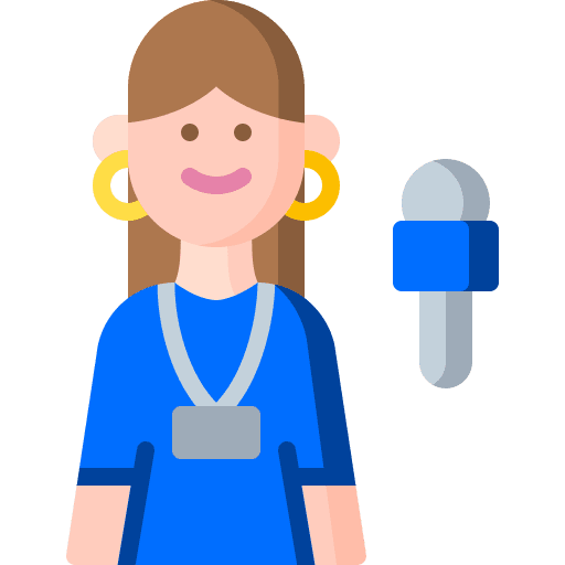 Journalist profession avatar woman icon Journalist profession avatar woman icon
