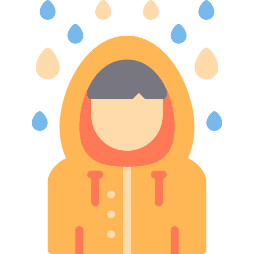 Man rain weather clothing icon