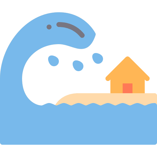 Tsunami weather house nature icon