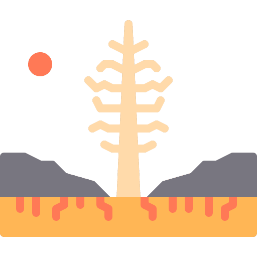 Drought disaster desert ecology and environment icon Drought disaster desert ecology and environment icon