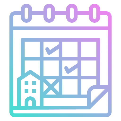Booking time and date room vacations icon
