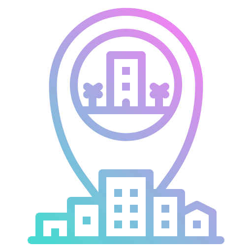 Location pointer map location hotel building icon