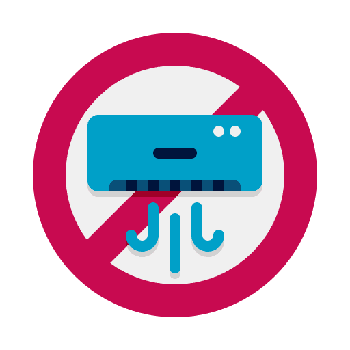Air conditioning no ecology and environment forbidden icon