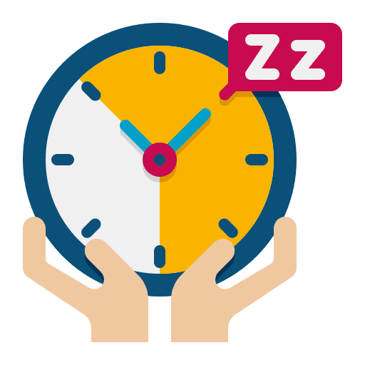 Sleeping time and date human ecology and environment icon