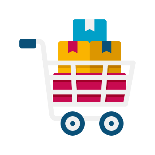 Bulk buying healthcare and medical shopping store buying icon