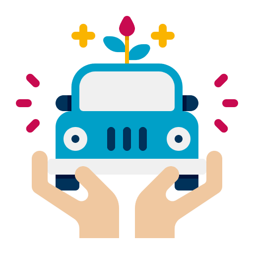 Eco car eco car eco friendly product icon