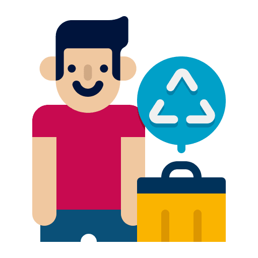 Garbage pollution sustainability individual icon