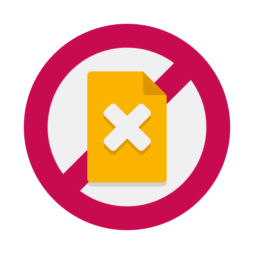 Paperless not allowed cross mark paperless icon