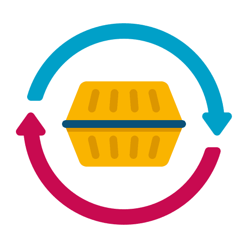 Reusable save the world package biodegradable icon